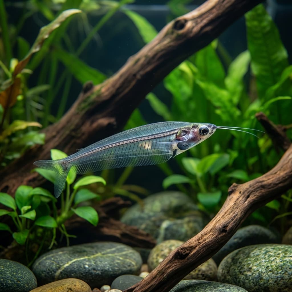Glass Catfish (Kryptopterus vitreolus)