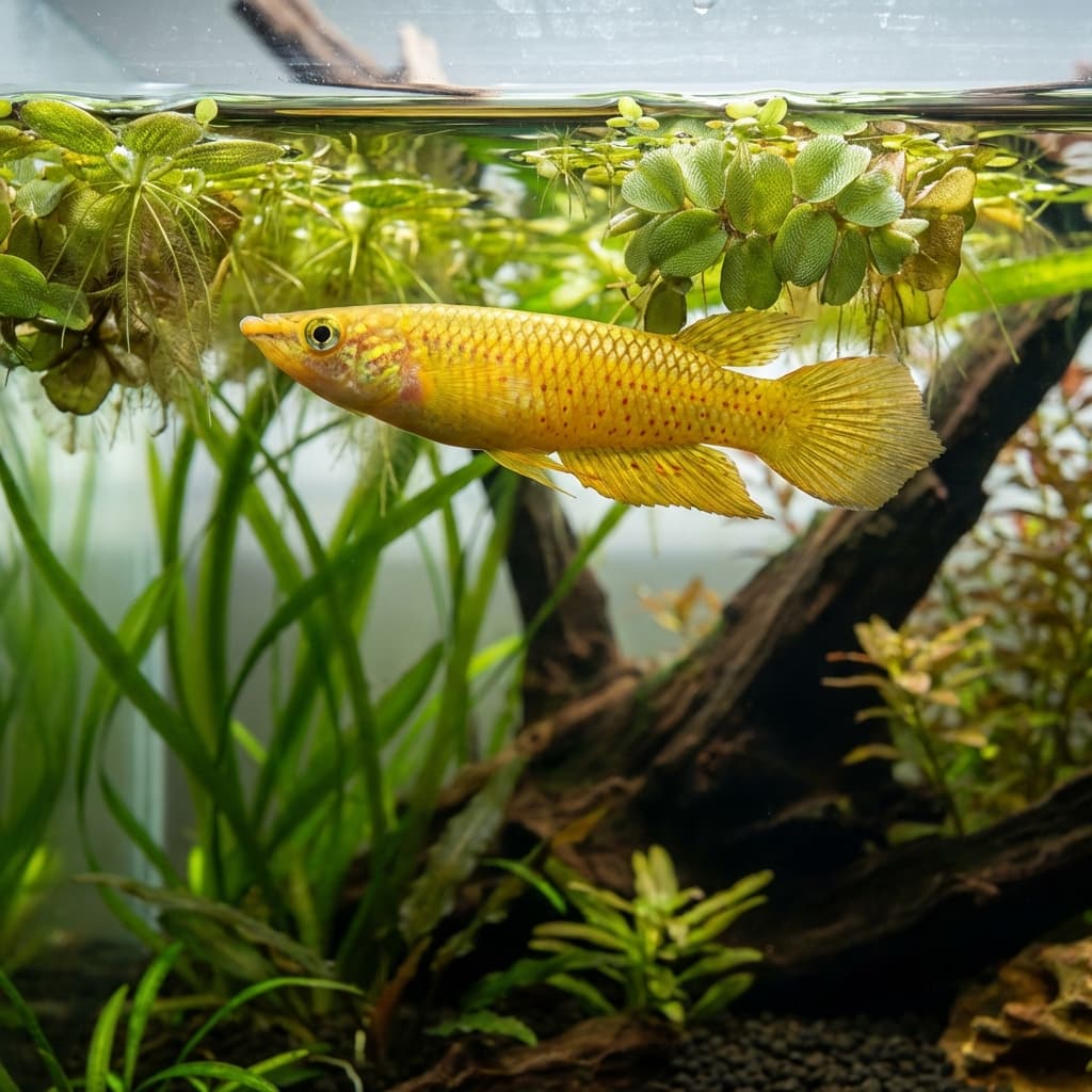 Golden Wonder Killifish (Aplocheilus lineatus 'Gold')