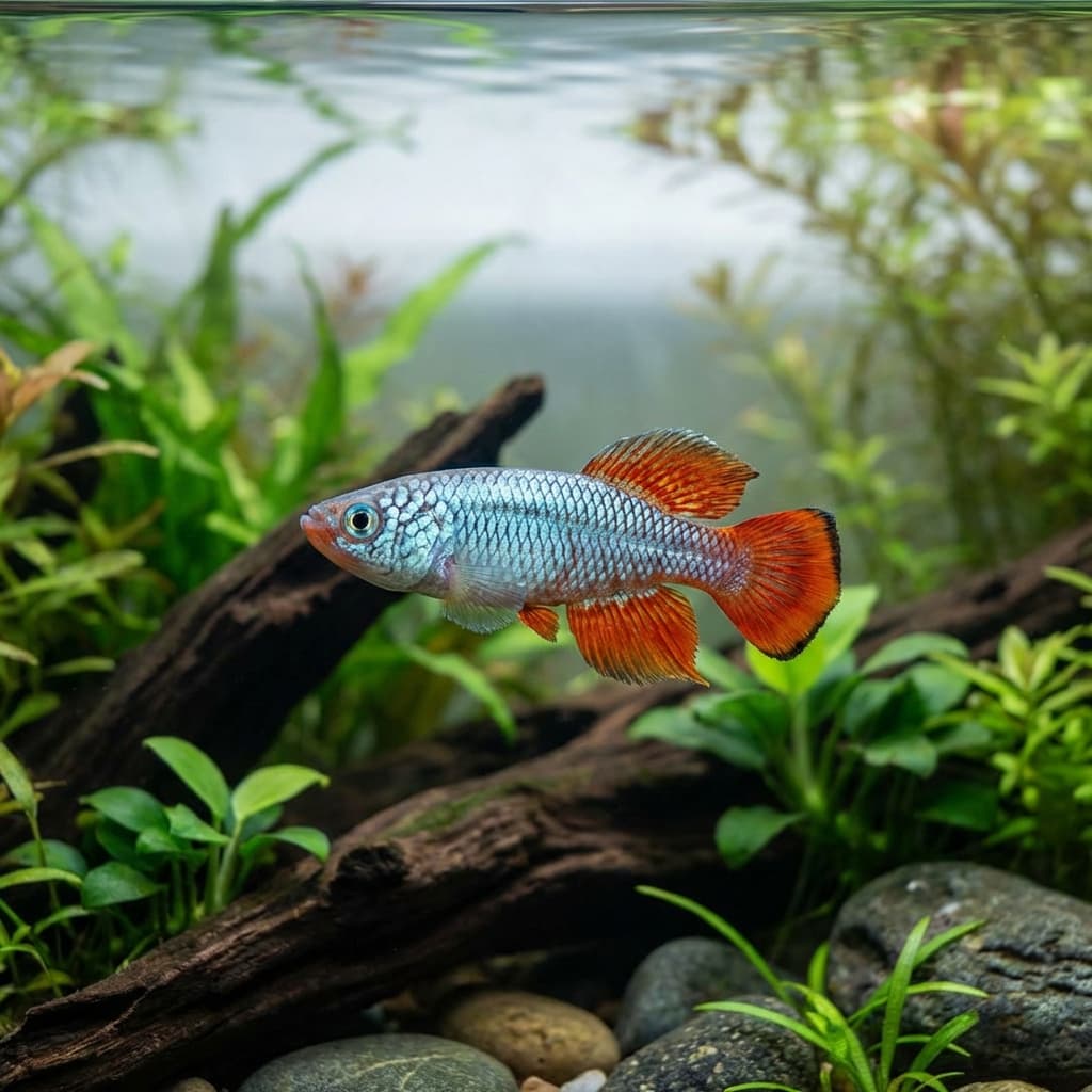 Platinum Flasher Wrasse Killi (Nothobranchius ugandensis)