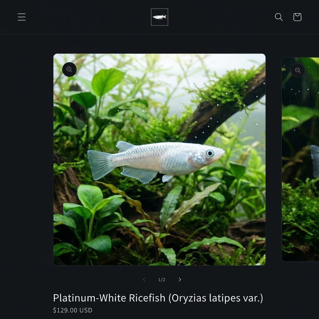 Platinum Ricefish (Oryzias latipes var.)